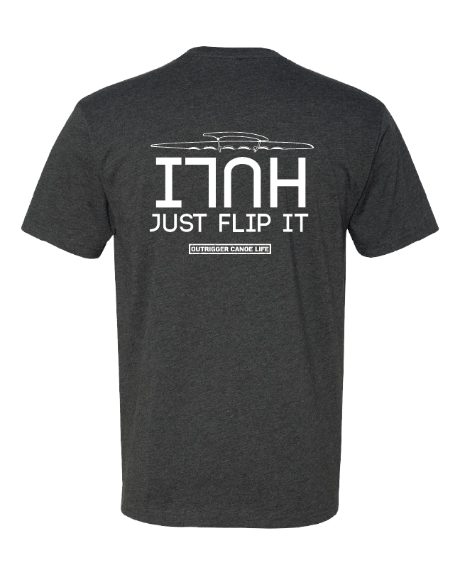 Fly The Ama Shirt Logos Huli Just Flip It CHARCOAL BACK Fly The Ama Shirt Logos Huli Just Flip It CHARCOAL BACK