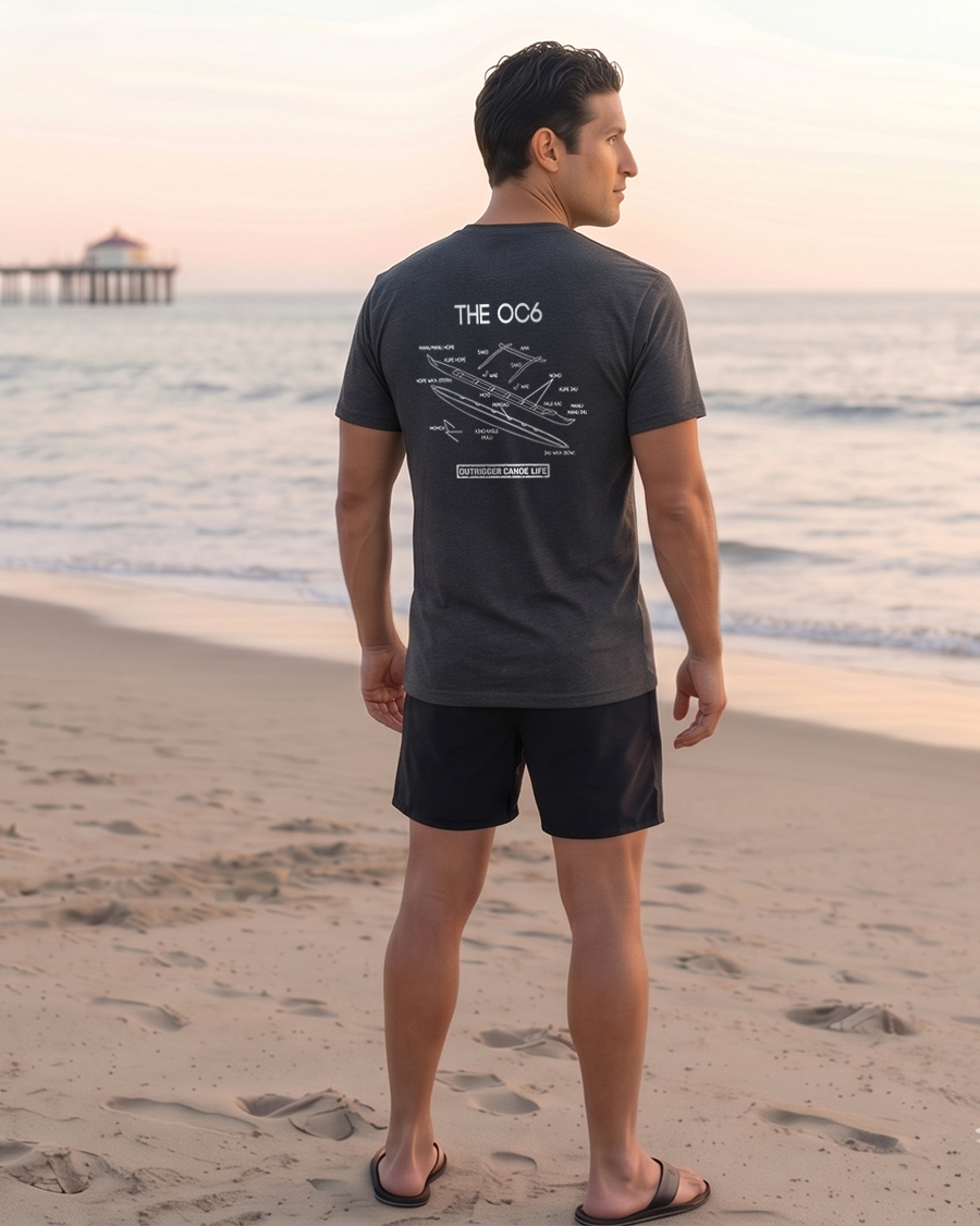 Fly The Ama Shirt Logos The OC6 CHARCOAL BACK MODEL