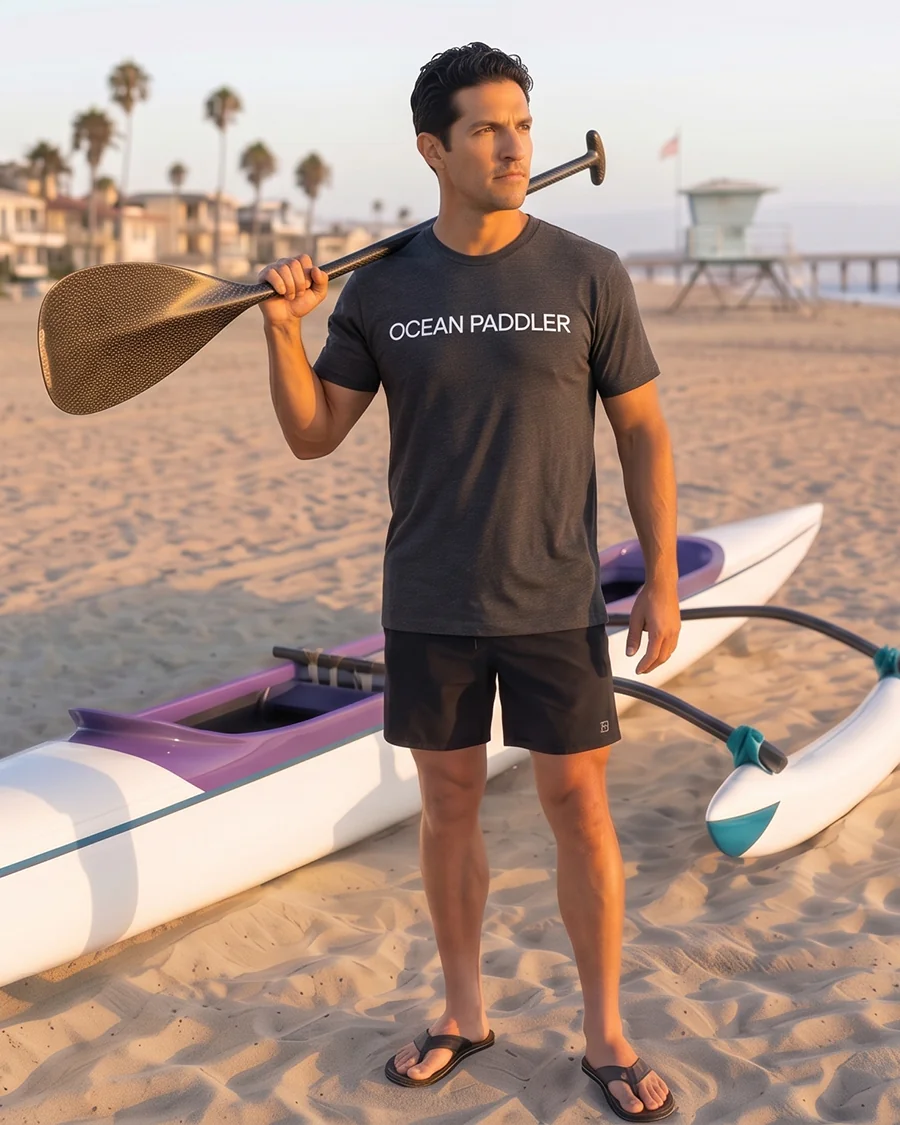 Fly The Ama Shirt Logos The OC6 CHARCOAL FRONT MODEL